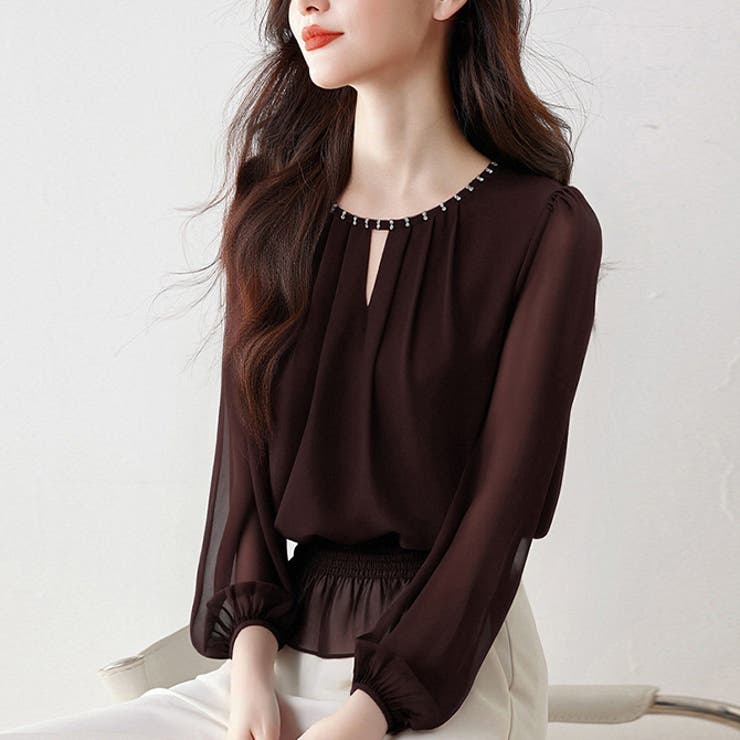 シフォン前タックトップスブラウス | WITCH | 詳細画像3 