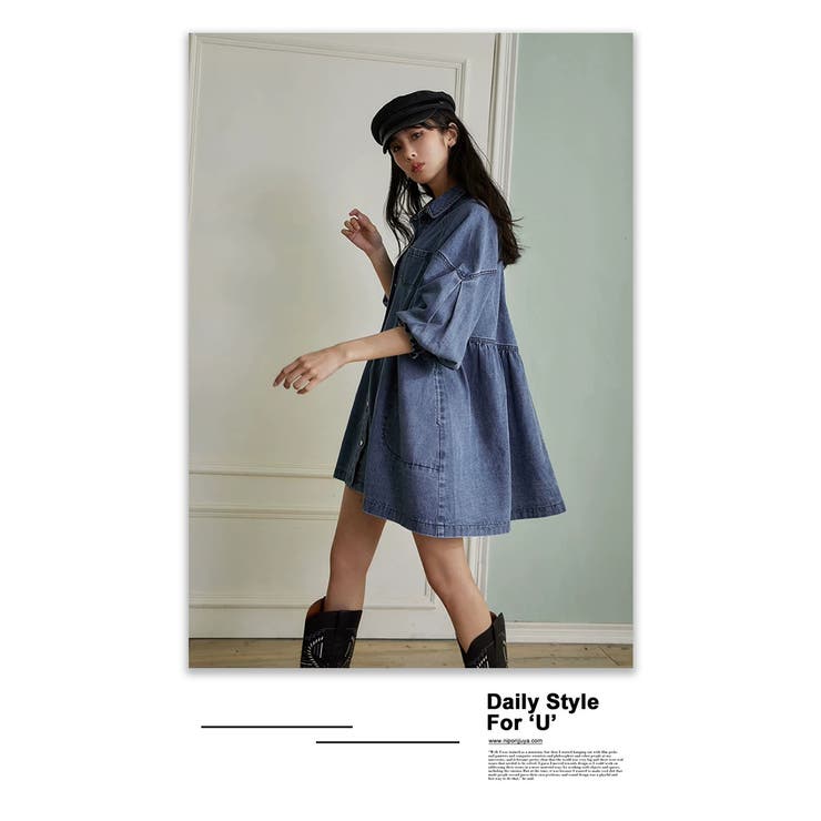 ハートボタンフレアデニムシャツワンピース | WITCH | 詳細画像11 