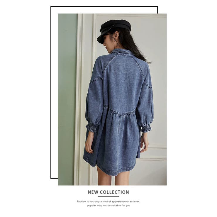 ハートボタンフレアデニムシャツワンピース | WITCH | 詳細画像12 