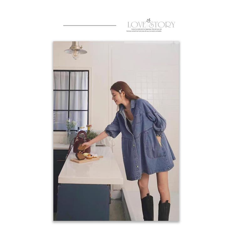 ハートボタンフレアデニムシャツワンピース | WITCH | 詳細画像17 