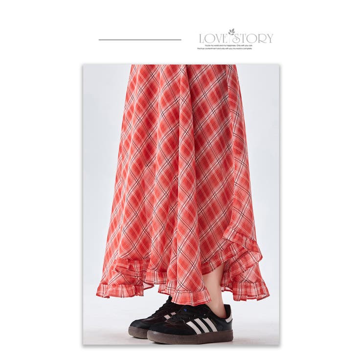 チェック柄ボリュウームシフォンマーメイドスカート | WITCH | 詳細画像11 