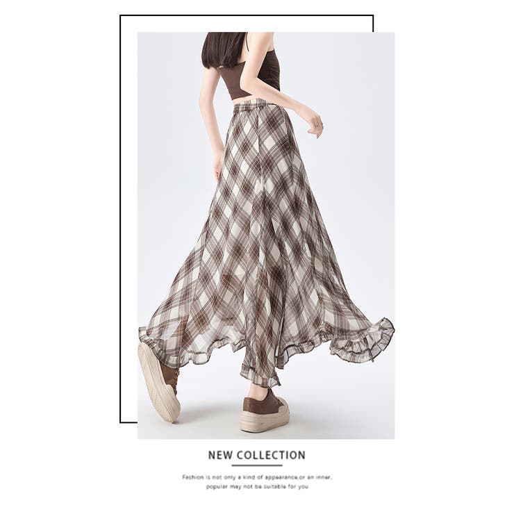 チェック柄ボリュウームシフォンマーメイドスカート | WITCH | 詳細画像16 