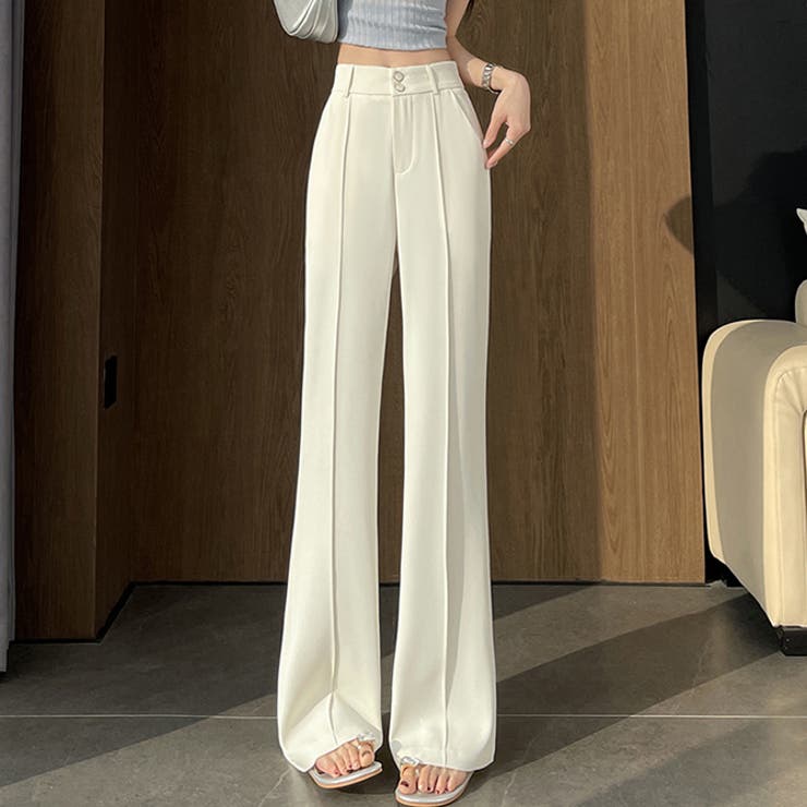 ベージュ | センターピンタックフレアパンツ | WITCH