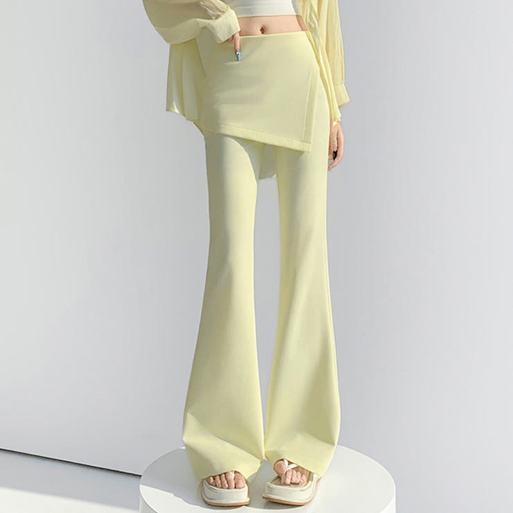 イエロー | ラップスカート付き フレアパンツ | WITCH