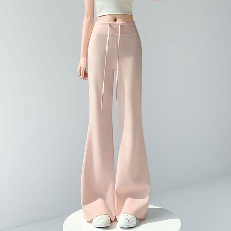 ピンク | キラキララメが可愛いスウェット パンツ セミフレア ワイドパンツ | WITCH