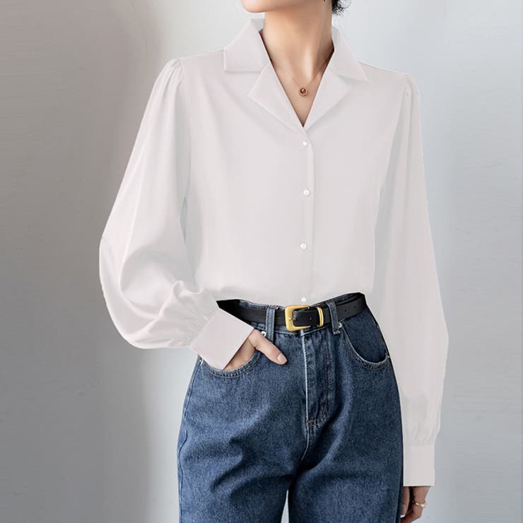 サテンブラウスサテンシャツ 長袖 パフスリーブ | WITCH | 詳細画像2 