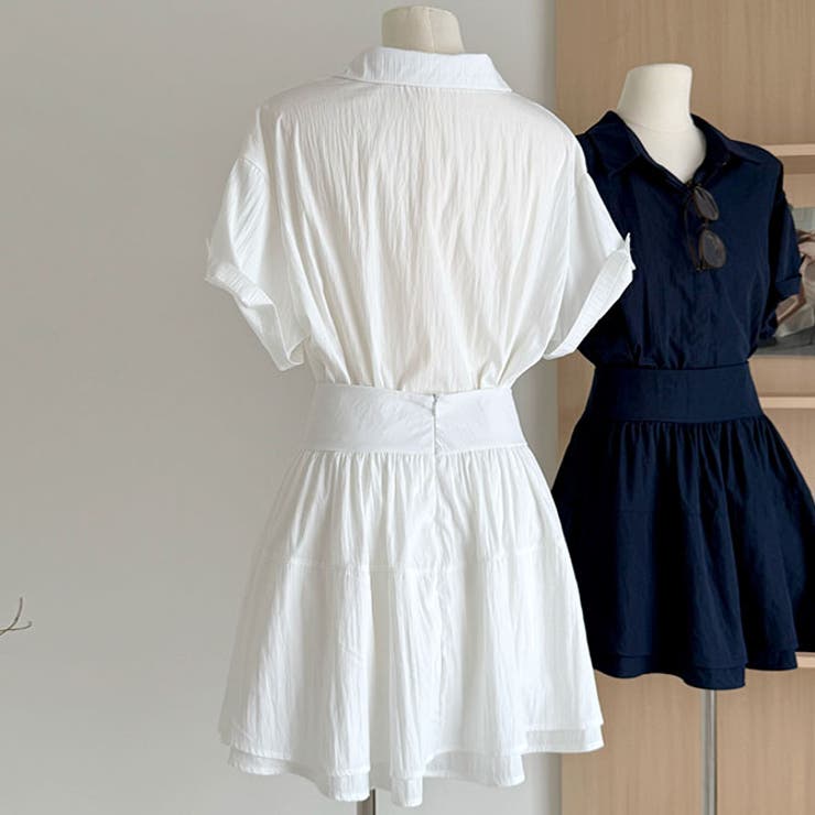 春夏新作2点セットティアードシャツ+ギャザースカート | WITCH | 詳細画像3 