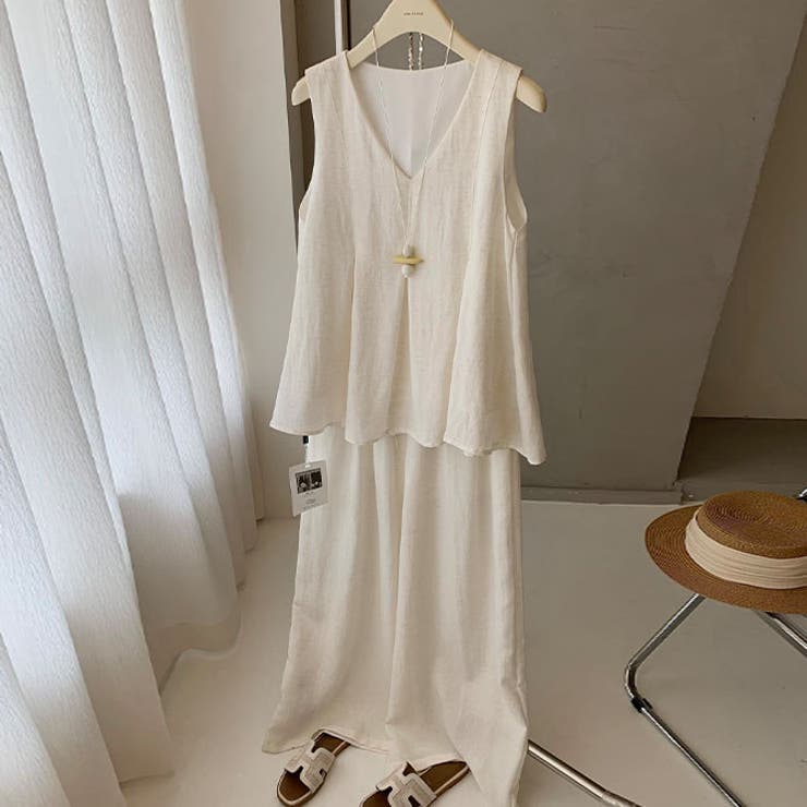 リネン風ノースリーブセットアップ | WITCH | 詳細画像2 