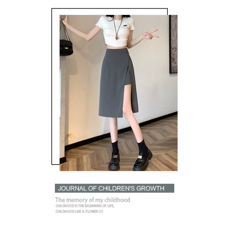 アシンメトリー スリット ミディ タイトスカート | WITCH | 詳細画像9 