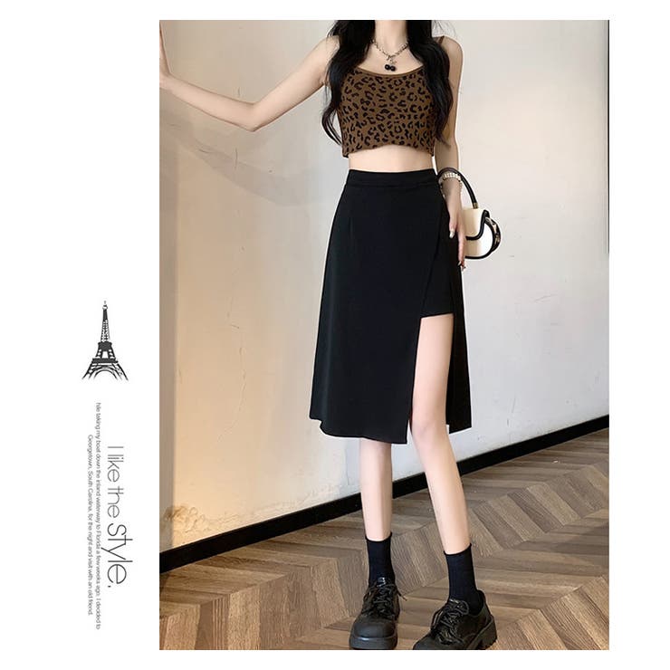 アシンメトリー スリット ミディ タイトスカート | WITCH | 詳細画像12 