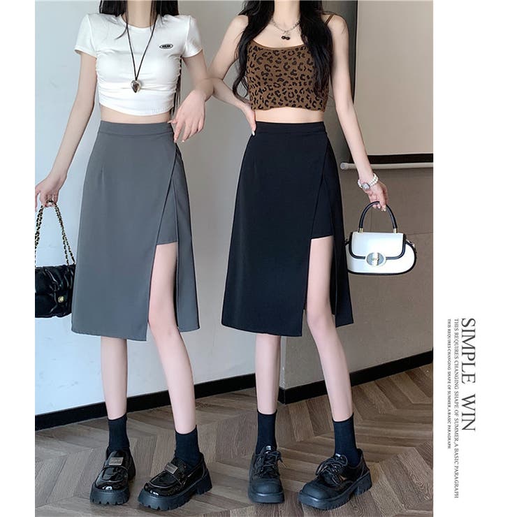 アシンメトリー スリット ミディ タイトスカート | WITCH | 詳細画像13 