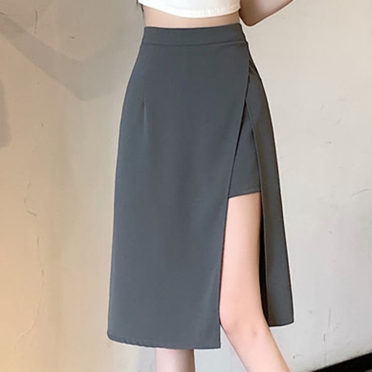 アシンメトリー スリット ミディ タイトスカート | WITCH | 詳細画像2 