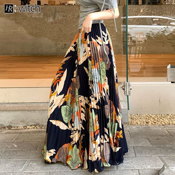 花柄プリーツスカートロング マキシ丈 | WITCH | 詳細画像1 