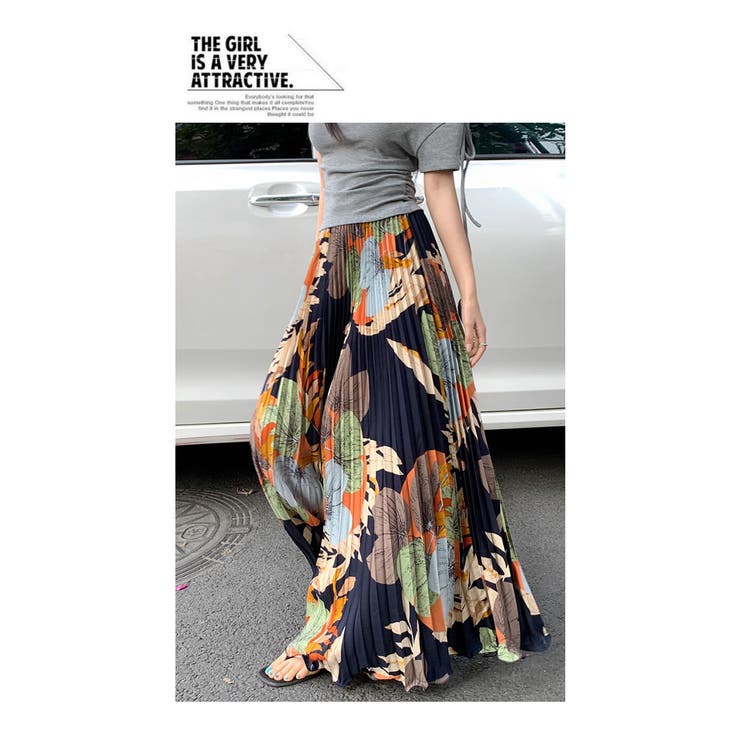 花柄プリーツスカートロング マキシ丈 | WITCH | 詳細画像10 