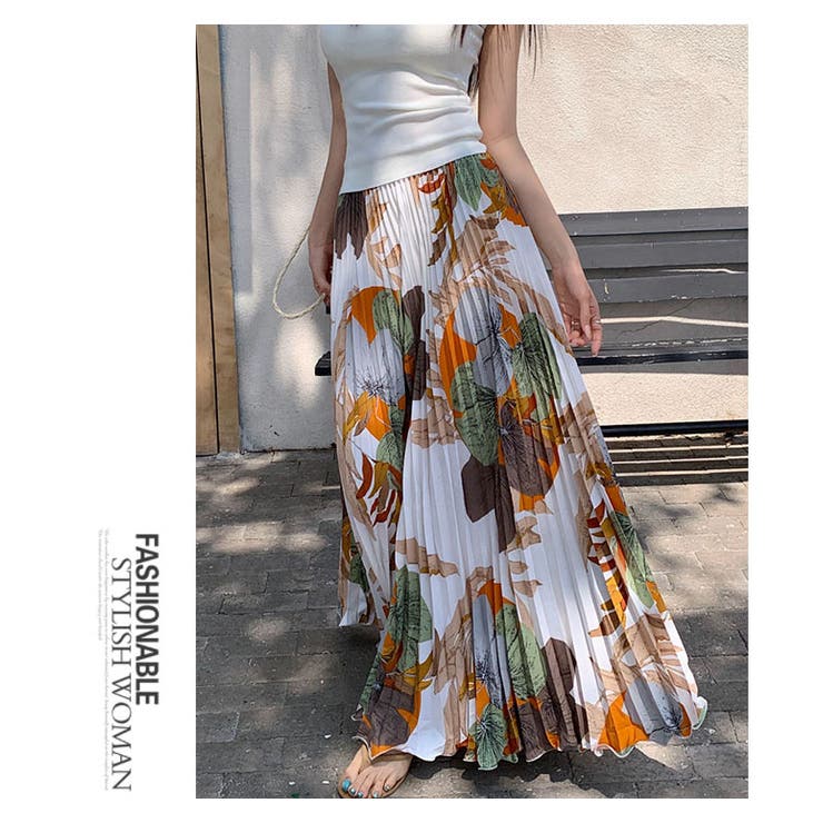 花柄プリーツスカートロング マキシ丈 | WITCH | 詳細画像14 