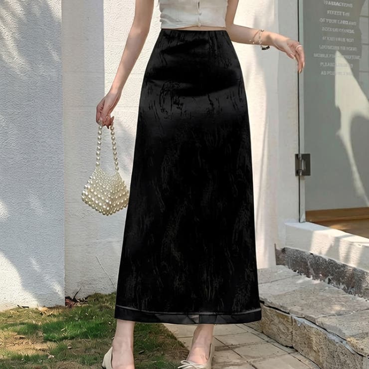 ブラック | ロングスカート マキシ丈 Aラインスカート | WITCH