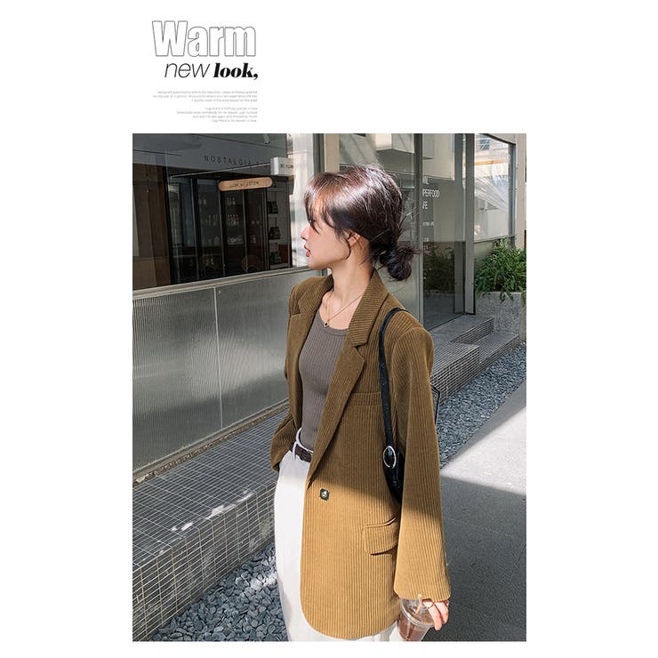 バックスリット & メタルアクセント付きコーデュロイブレザー | WITCH | 詳細画像9 