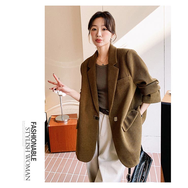 バックスリット & メタルアクセント付きコーデュロイブレザー | WITCH | 詳細画像13 