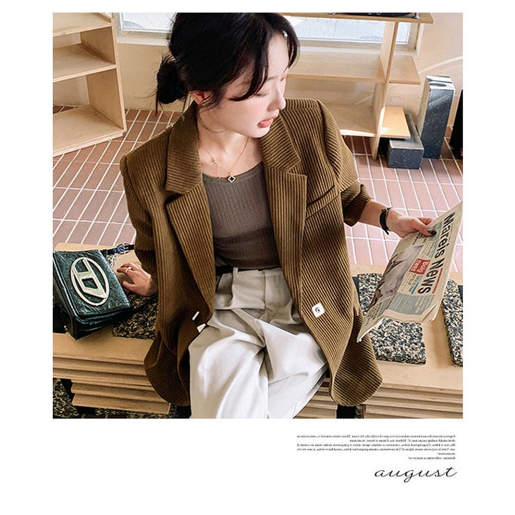 バックスリット & メタルアクセント付きコーデュロイブレザー | WITCH | 詳細画像14 