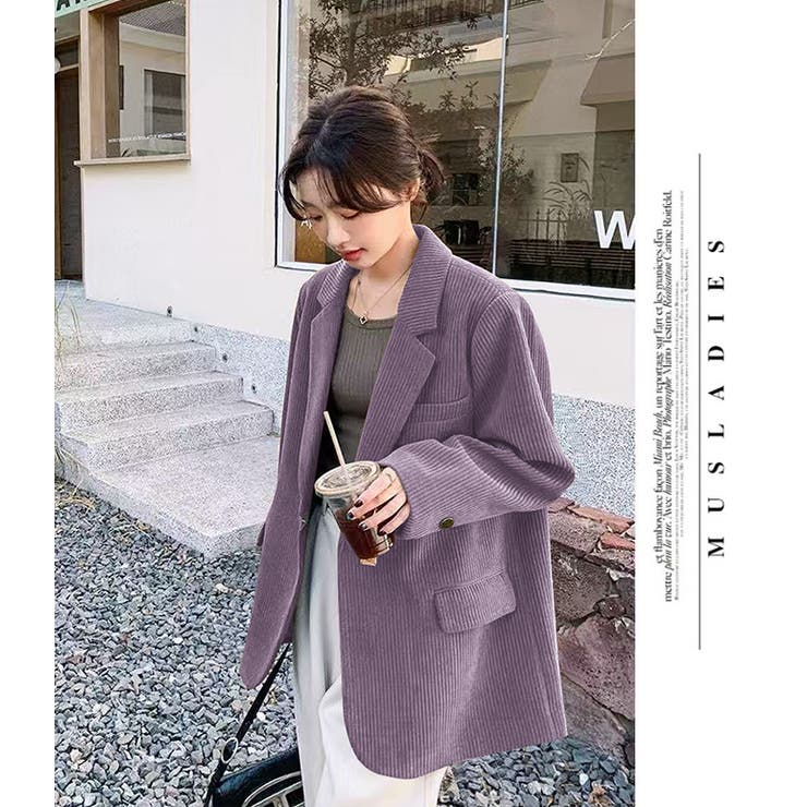 バックスリット & メタルアクセント付きコーデュロイブレザー | WITCH | 詳細画像16 