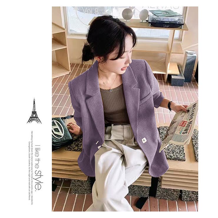 バックスリット & メタルアクセント付きコーデュロイブレザー | WITCH | 詳細画像17 