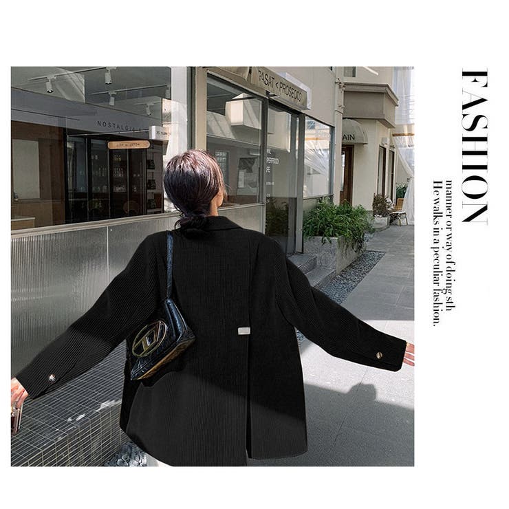 バックスリット & メタルアクセント付きコーデュロイブレザー | WITCH | 詳細画像19 