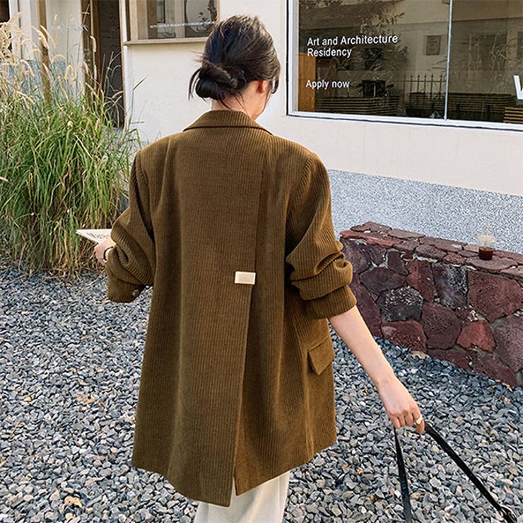 バックスリット & メタルアクセント付きコーデュロイブレザー | WITCH | 詳細画像3 