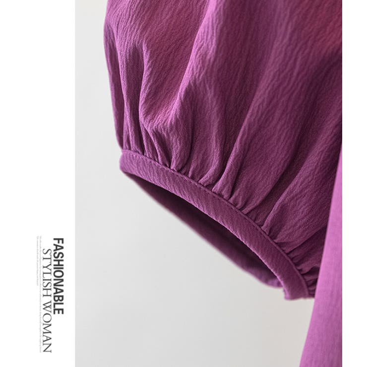 七分袖ランタンスリーブトップスゆったりミディ丈  | WITCH | 詳細画像12 