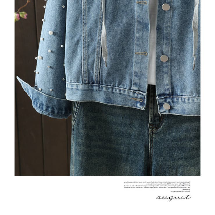 パールデザイン フード付き デニムジャケット | WITCH | 詳細画像14 