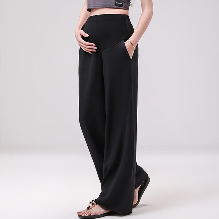 ブラック | 春夏新作マタニティワイドパンツ | WITCH