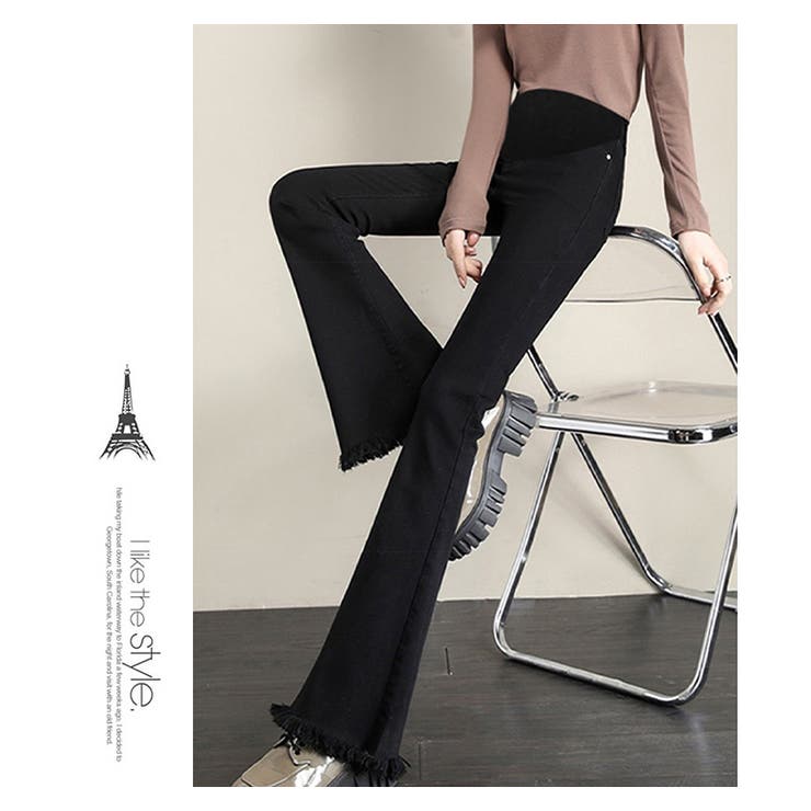 新作マタニティ裾フリンジフレアデニムパンツ | WITCH | 詳細画像9 