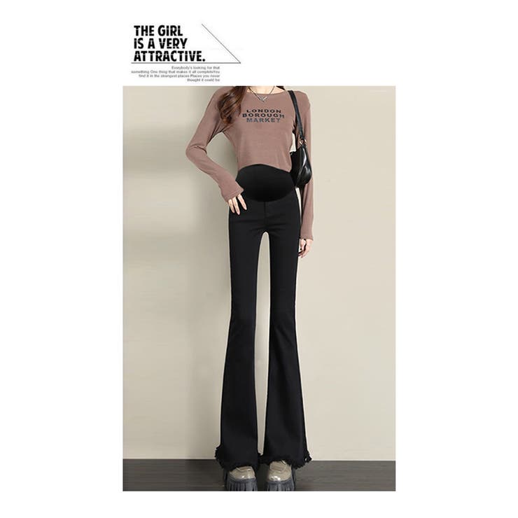 新作マタニティ裾フリンジフレアデニムパンツ | WITCH | 詳細画像10 