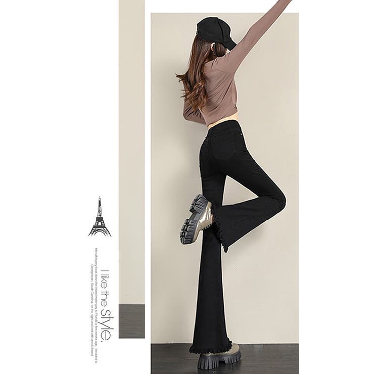 新作マタニティ裾フリンジフレアデニムパンツ | WITCH | 詳細画像11 