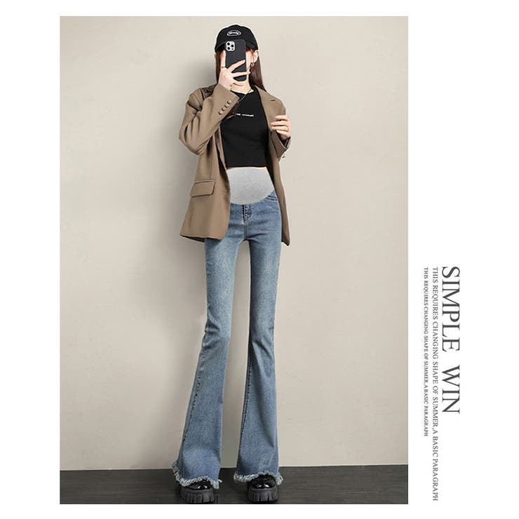 新作マタニティ裾フリンジフレアデニムパンツ | WITCH | 詳細画像12 