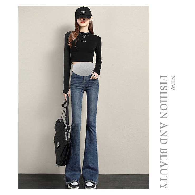 新作マタニティ裾フリンジフレアデニムパンツ | WITCH | 詳細画像14 