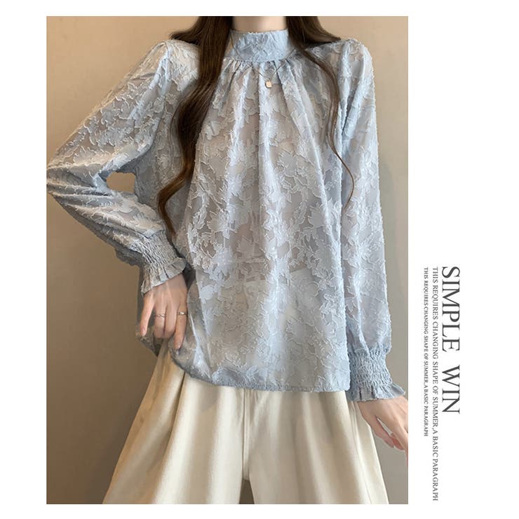 花柄ジャガード ブラウス透け感シアー 長袖  | WITCH | 詳細画像14 