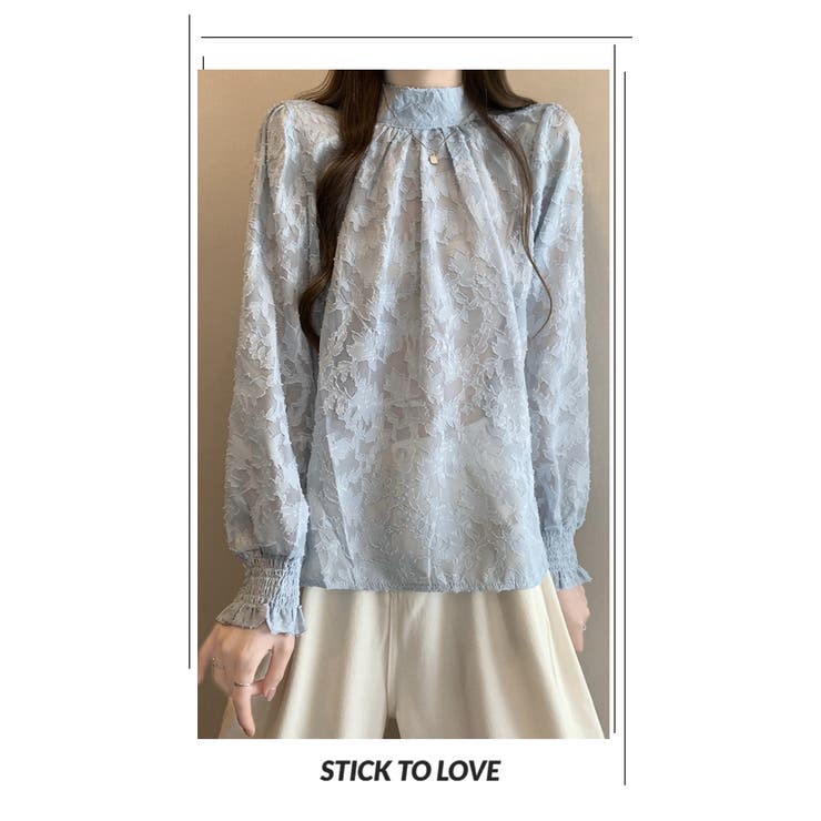 花柄ジャガード ブラウス透け感シアー 長袖  | WITCH | 詳細画像15 