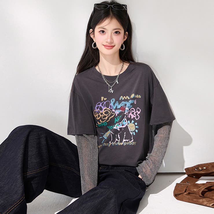 大人上品袖キラキラ切替トップス | WITCH | 詳細画像5 