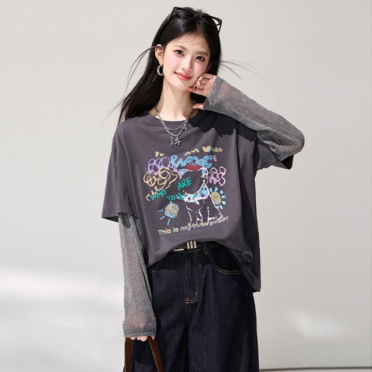 大人上品袖キラキラ切替トップス | WITCH | 詳細画像8 