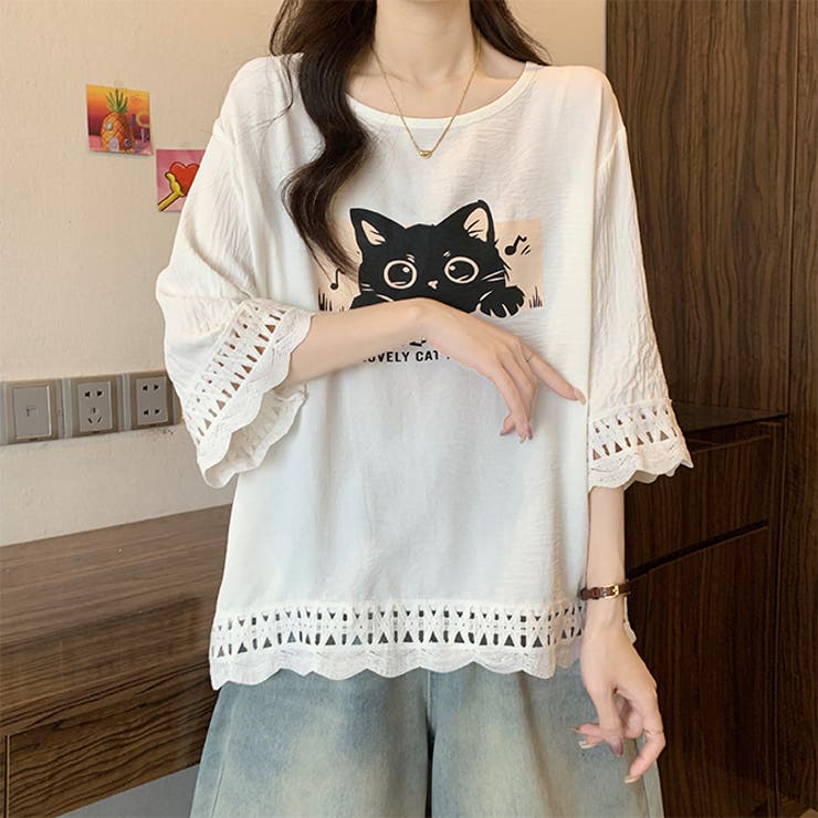 ゆったり体型カバーネコTシャツ | WITCH | 詳細画像10 