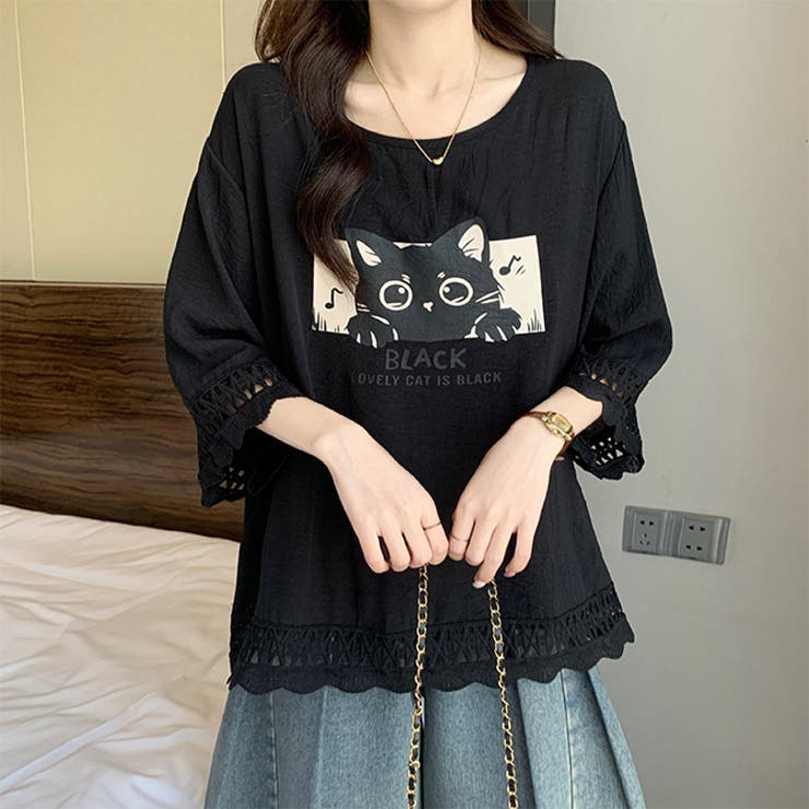 ゆったり体型カバーネコTシャツ | WITCH | 詳細画像16 