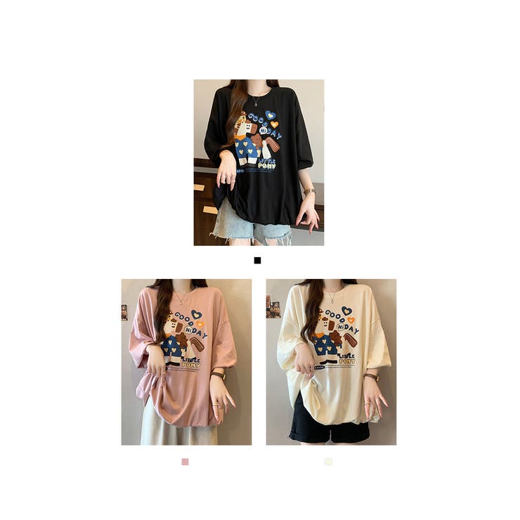 かわいいプリント半袖カジュアルTシャツ | WITCH | 詳細画像5 