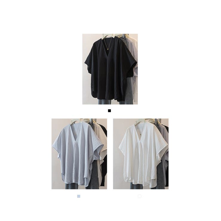 ターンバック袖ルーズフィットスキッパーブラウス | WITCH | 詳細画像6 