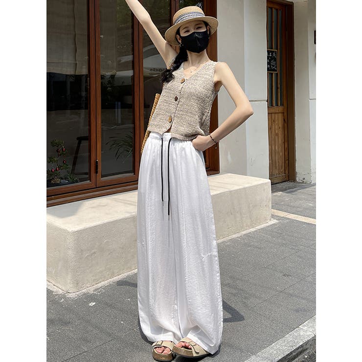 涼感薄手夏涼しげゆったりワイドレッグパンツ | WITCH | 詳細画像9 