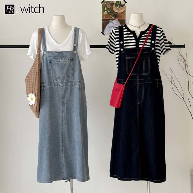 デニムサロペットスカート大人可愛いエプロン風デザイン | WITCH | 詳細画像1 
