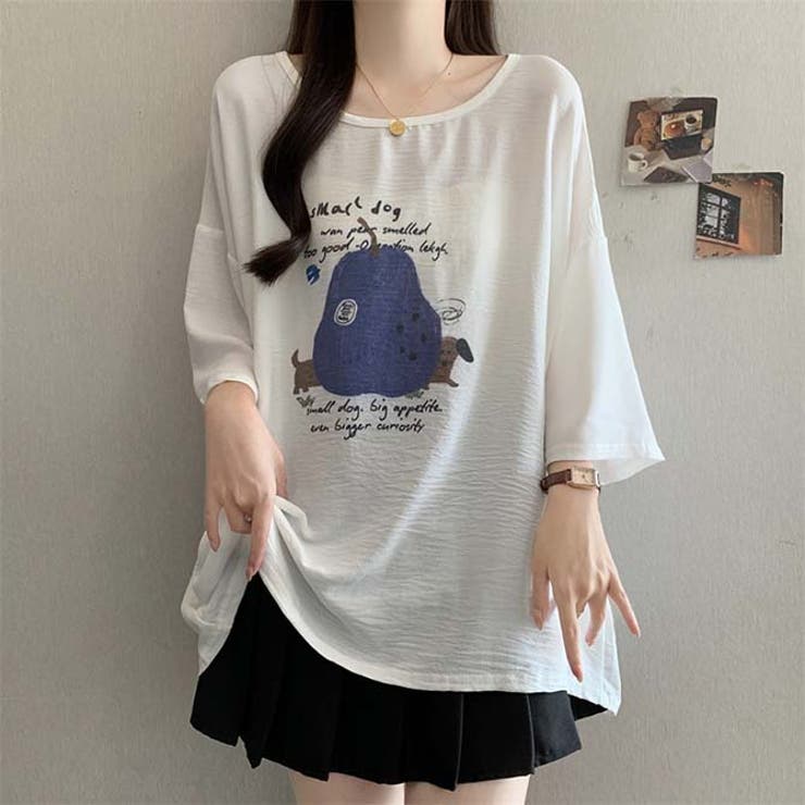 洋梨と犬のイラストゆったり半袖Tシャツ | WITCH | 詳細画像14 