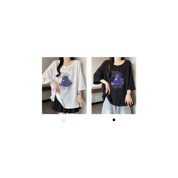 洋梨と犬のイラストゆったり半袖Tシャツ | WITCH | 詳細画像5 