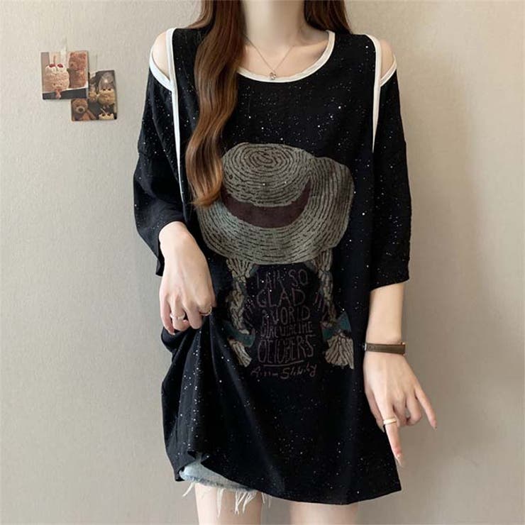 肩見せグラフィックプリントTシャツ | WITCH | 詳細画像9 
