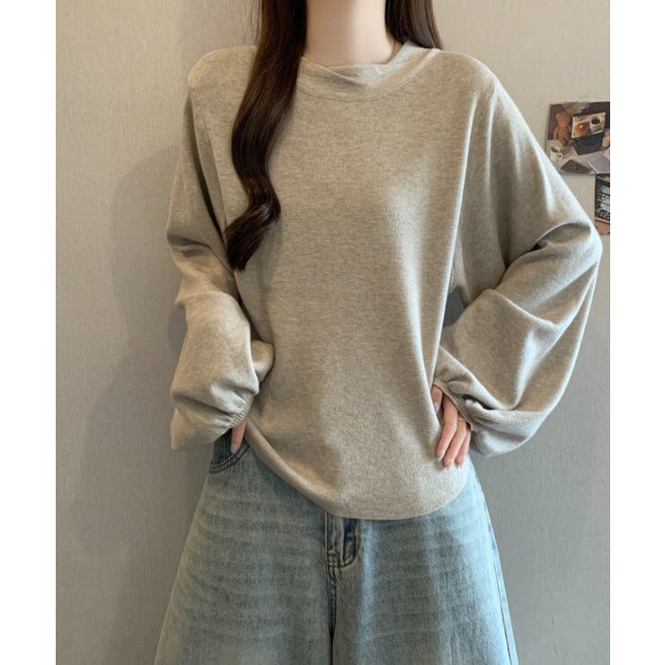 ボリュームパフスリーブ（ぽわん袖）ニットプルオーバー[品番