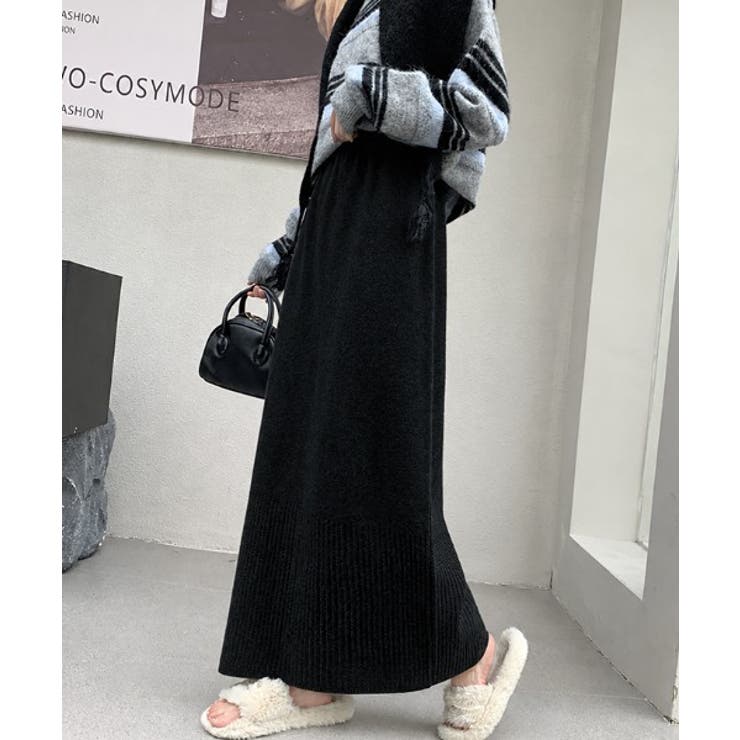 裾がリブ編み切り替えになったロングニットスカート | WITCH | 詳細画像17 